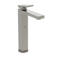 Immagine di Ideal Standard EXTRA miscelatore monocomando H.30 cm per lavabo da appoggio su piano, senza asta di comando e scarico piletta 1-1/4", finitura silver storm BD507GN