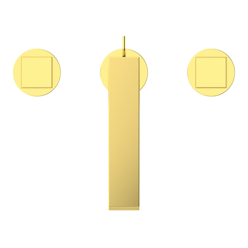 Immagine di Ideal Standard EXTRA miscelatore lavabo a 3 fori, con asta di comando e scarico piletta 1-1/4", finitura brushed gold BD508A2