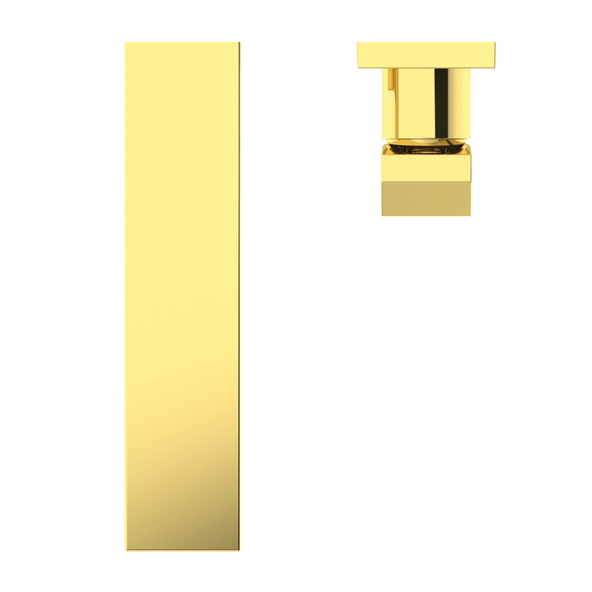 Immagine di Ideal Standard EXTRA miscelatore monocomando P.23 cm lavabo, installazione a parete, senza corpo incasso, finitura brushed gold BD510A2