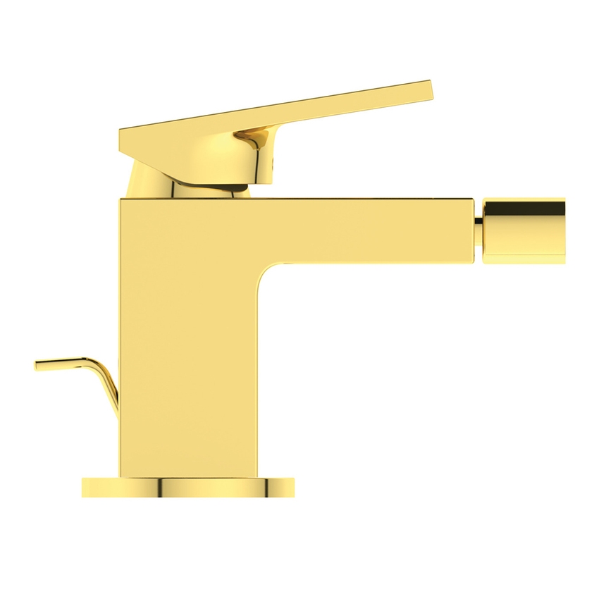 Immagine di Ideal Standard EXTRA miscelatore monocomando per bidet, con asta di comando e scarico piletta 1-1/4", finitura brushed gold BD511A2
