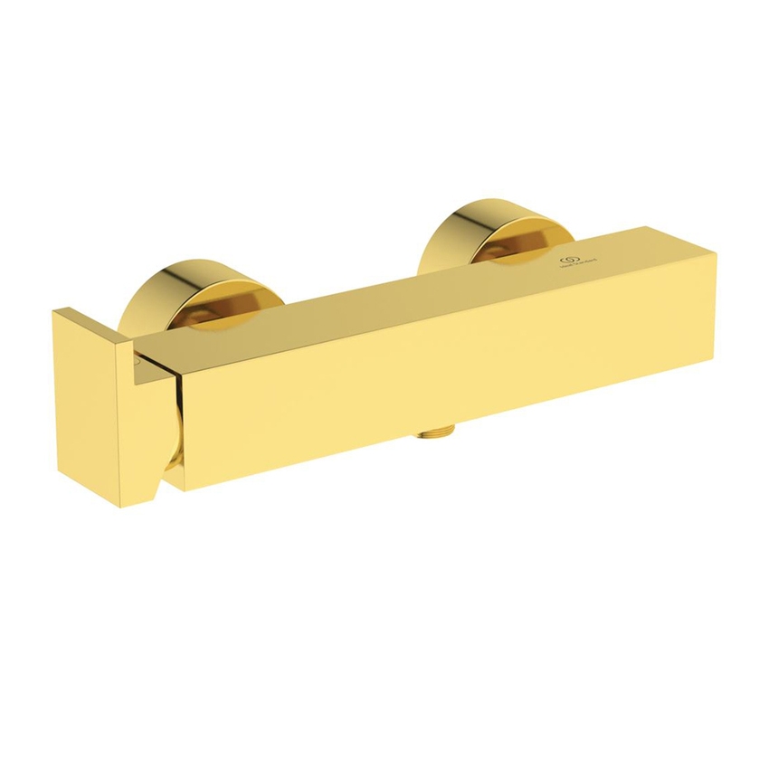 Immagine di Ideal Standard EXTRA miscelatore monocomando esterno per doccia, con limitatore di temperatura, finitura brushed gold BD512A2
