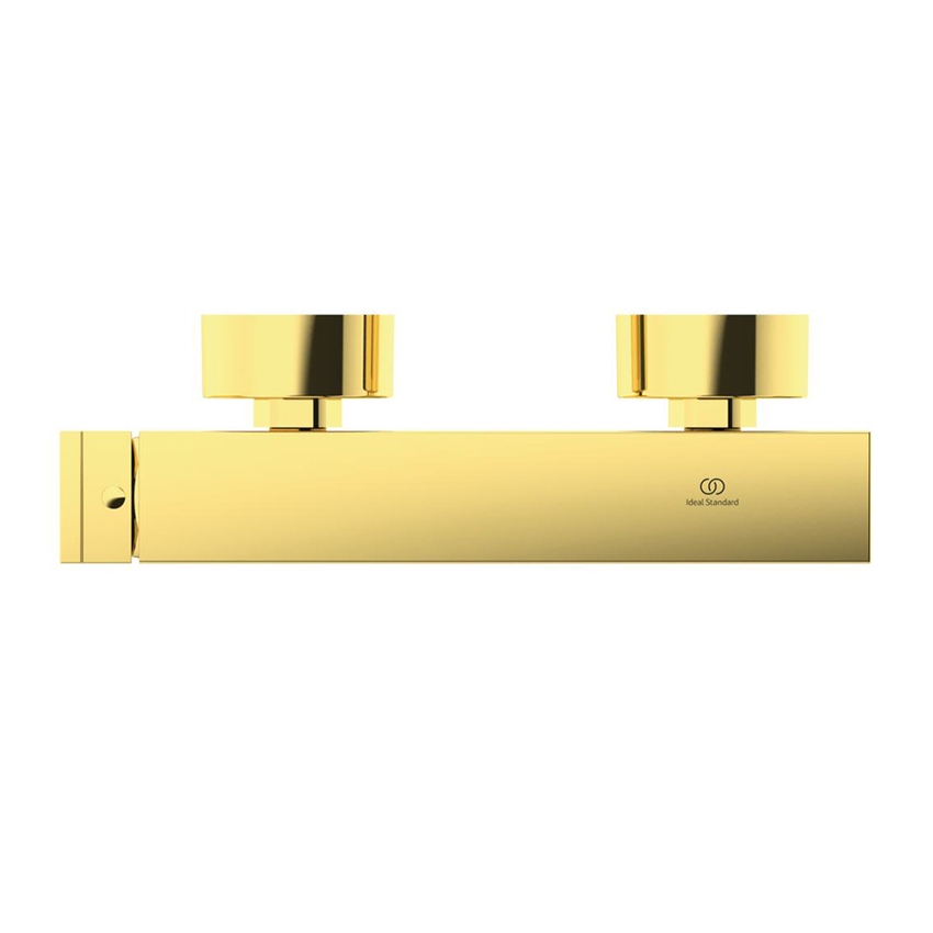 Immagine di Ideal Standard EXTRA miscelatore monocomando esterno per doccia, con limitatore di temperatura, finitura brushed gold BD512A2