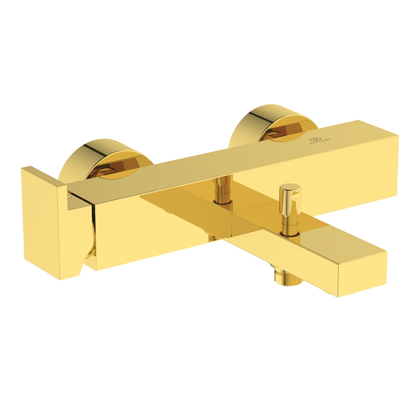 Immagine di Ideal Standard EXTRA miscelatore monocomando esterno per vasca o doccia, con deviatore, senza accessori doccia, finitura brushed gold BD513A2