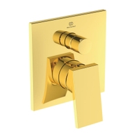Immagine di Ideal Standard EXTRA miscelatore per doccia ad incasso, 2 vie, con deviatore, senza corpo incasso, finitura brushed gold BD516A2