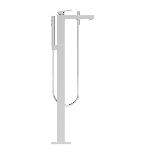 Immagine di Ideal Standard EXTRA miscelatore freestanding per vasca, con deviatore, doccetta stick, tubo flessibile 125 cm e supporto doccetta, finitura cromo BD520AA