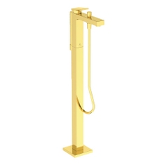 Immagine di Ideal Standard EXTRA miscelatore freestanding per vasca, con deviatore, doccetta stick, tubo flessibile 125 cm e supporto doccetta, finitura brushed gold BD520A2