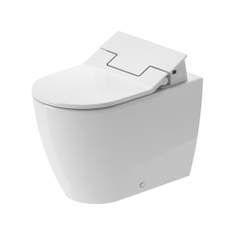 Immagine di Duravit BENTO STARCK BOX vaso a pavimento filo parete, a cacciata, con scarico orizzontale, per Sensowash, senza sedile, HygieneGlaze, colore bianco  2014592000