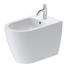 Immagine di Duravit BENTO STARCK BOX bidet filo parete a pavimento, con troppopieno, con bordo per rubinetteria, HygieneGlaze, colore bianco 2299102000