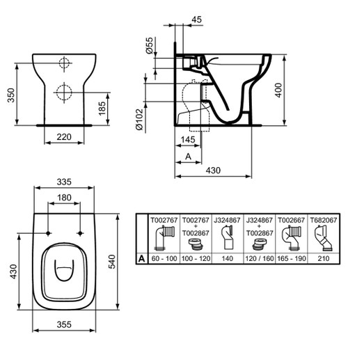Immagine di Ideal Standard I.LIFE A bidet a terra, monoforo, per installazione a filo parete, con troppopieno, colore bianco finitura lucido T452601