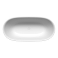 Immagine di Kaldewei MEISTERSTÜCK OYO DUO vasca ovale freestanding L.163 P.77 cm, premontata in fabbrica, con scarico click-clack smaltato e troppopieno di design, colore bianco alpino 205043530001