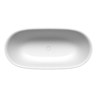 Immagine di Kaldewei MEISTERSTÜCK OYO DUO vasca ovale freestanding L.163 P.77 cm, premontata in fabbrica, con scarico click-clack smaltato senza troppopieno, colore bianco alpino 205043540001
