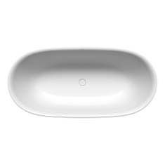 Immagine di Kaldewei MEISTERSTÜCK OYO DUO vasca ovale freestanding L.163 P.77 cm, premontata in fabbrica, con scarico click-clack smaltato e troppopieno di design, colore bianco alpino 205043530001