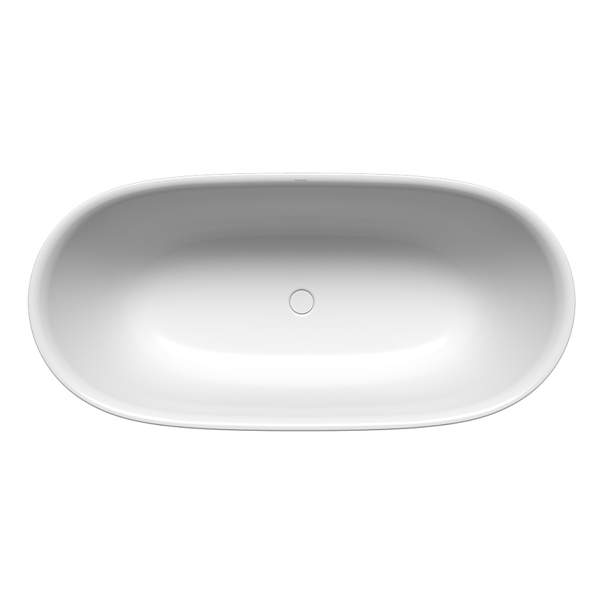 Immagine di Kaldewei MEISTERSTÜCK OYO DUO vasca ovale freestanding L.173 P.82 cm, premontata in fabbrica, con scarico click-clack smaltato e troppopieno di design, colore bianco alpino 205143530001