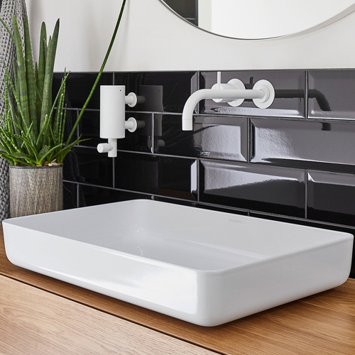 Immagine di Kaldewei MIENA NATURE PROTECT lavabo da appoggio L.58 P.38 cm, senza troppopieno, colore bianco alpino 909606913001