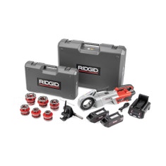 Immagine di Ridgid 760 FXP Filettatrice 12-R, staffa di supporto, cassetta, 2 batterie, caricabatterie, set bussole 12-R HS BSPT (1/2" - 2") 72053