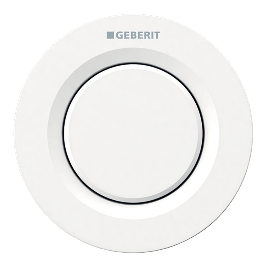 Immagine di Geberit comando a distanza tipo 01 pneumatico, per risciacquo ad una quantità, pulsante da incasso, colore bianco 116.040.11.1