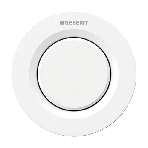 Immagine di Geberit comando a distanza tipo 01 pneumatico, per risciacquo ad una quantità, per cassetta di risciacquo da incasso sigma 8 cm, pulsante da incasso, colore bianco 116.041.11.1