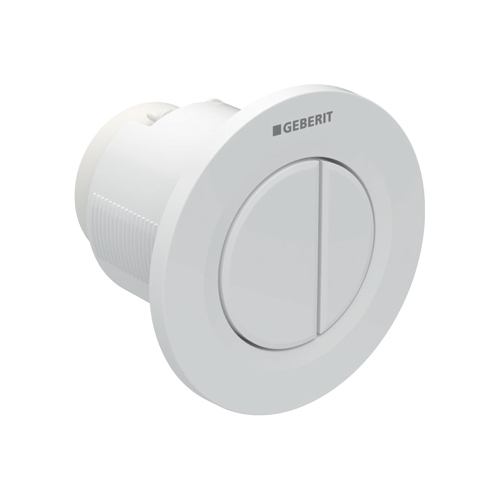 Immagine di Geberit comando a distanza tipo 01 pneumatico, per risciacquo a due quantità, per cassetta di risciacquo da incasso sigma 8 cm, pulsante da incasso, colore bianco 116.043.11.1