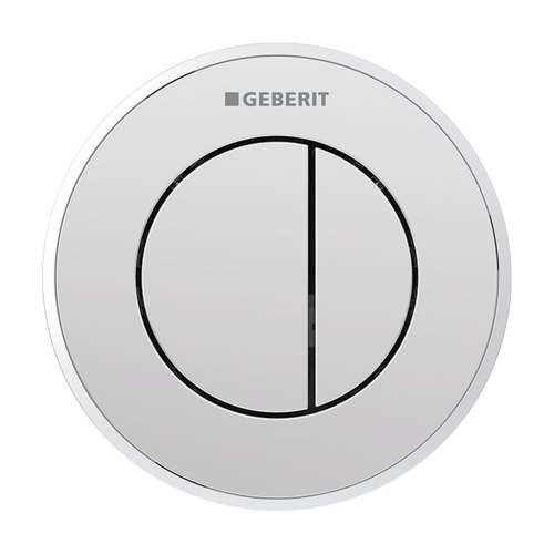 Immagine di Geberit comando a distanza tipo 10, pneumatico, per risciacquo a due quantità, per cassetta di risciacquo da incasso sigma 8 cm, pulsante da incasso, finitura cromo lucido/satinato 116.056.KH.1
