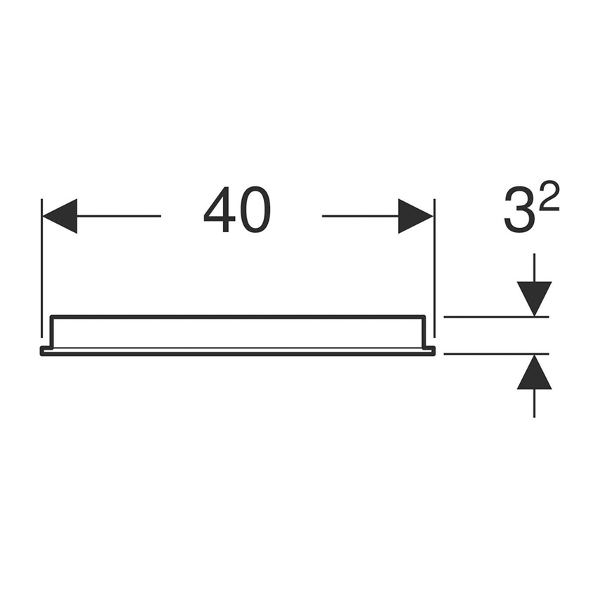 Immagine di Geberit OPTION BASIC SQUARE specchio L.40 cm, con illuminazione in alto, in alluminio anodizzato 502.803.00.1