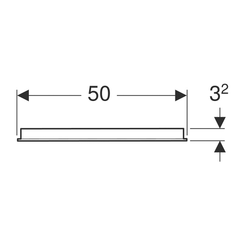 Immagine di Geberit OPTION BASIC SQUARE specchio L.50 cm, con illuminazione in alto, in alluminio anodizzato 502.804.00.1