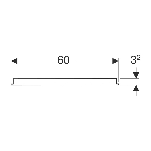 Immagine di Geberit OPTION BASIC SQUARE specchio L.60 cm, con illuminazione in alto, in alluminio anodizzato 502.805.00.1