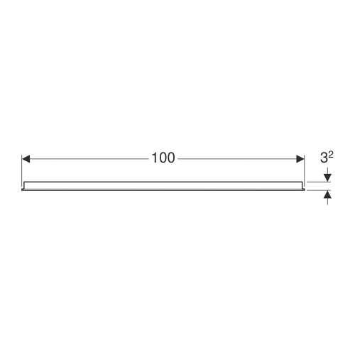 Immagine di Geberit OPTION BASIC SQUARE specchio L.100 cm, con illuminazione in alto, in alluminio anodizzato 502.809.00.1