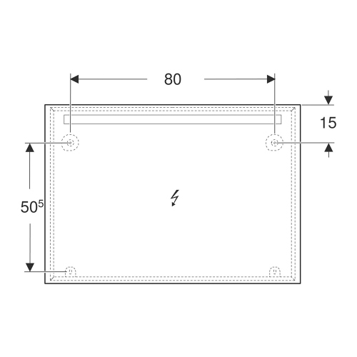 Immagine di Geberit OPTION BASIC SQUARE specchio L.100 cm, con illuminazione in alto, in alluminio anodizzato 502.809.00.1