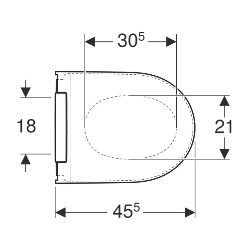 Immagine di Geberit ONE sedile con chiusura ammortizzata e funzione di sgancio rapido, colore bianco con inserto cromo lucido 243.989.21.2