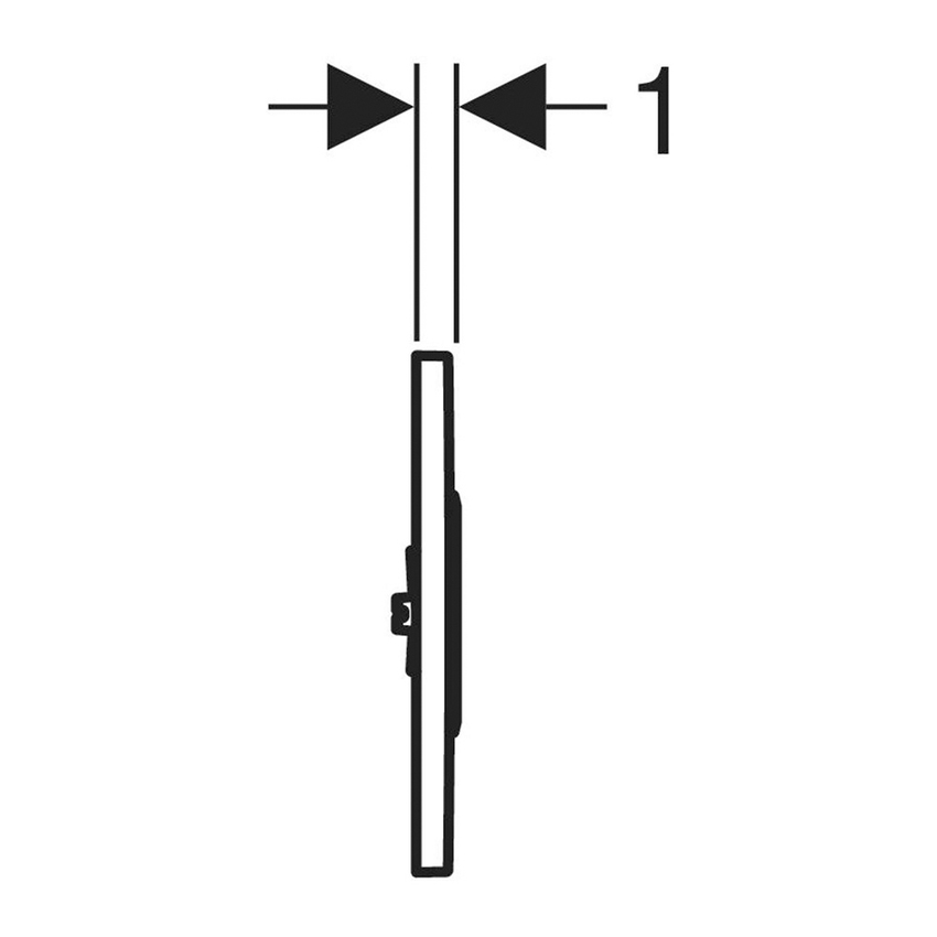 Immagine di Geberit comando per orinatoi con azionamento elettronico del risciacquo, funzionamento a rete, placca di copertura tipo 10, finitura cromo satinato con anello cromo lucido 116.025.JQ.1
