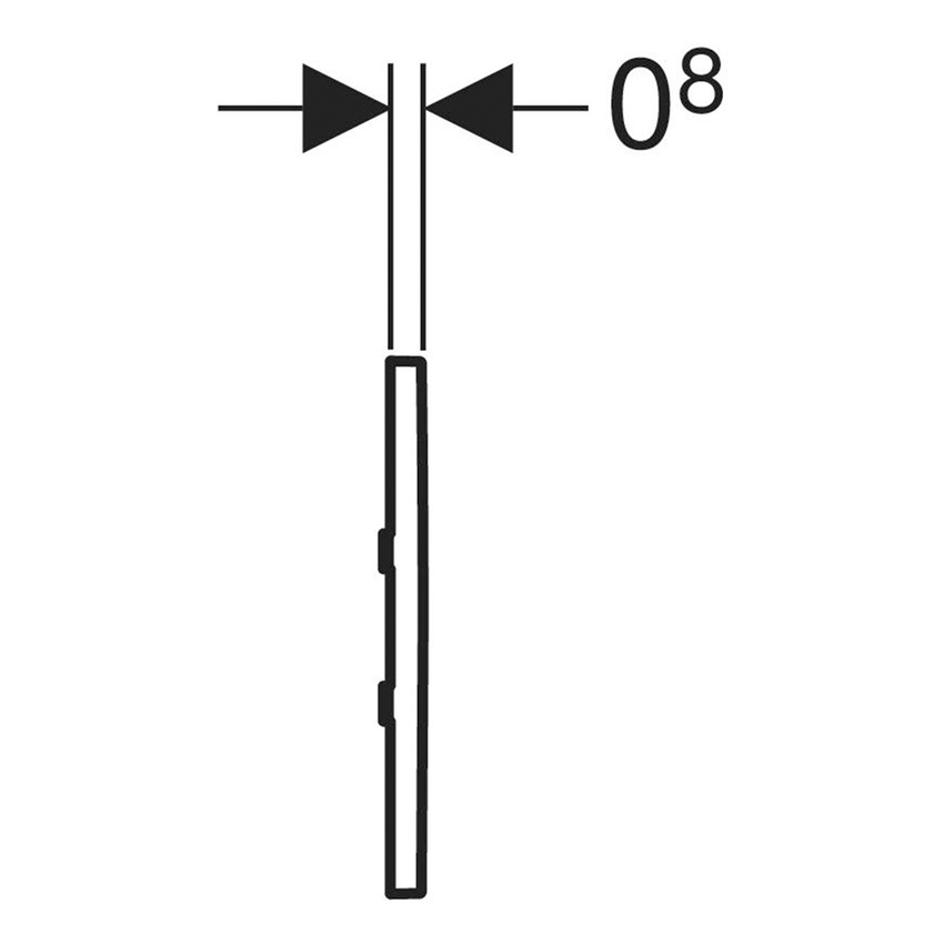 Immagine di Geberit comando per orinatoi con azionamento elettronico del risciacquo, funzionamento a batteria, placca di copertura tipo 30, finitura cromo satinato 116.037.JQ.1