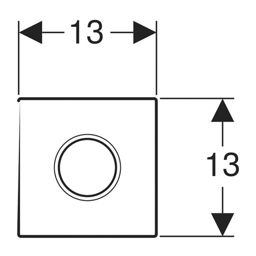 Immagine di Geberit comando per orinatoi con azionamento elettronico del risciacquo, funzionamento a batteria, placca di copertura tipo 01, finitura cromo satinato 116.031.JQ.5