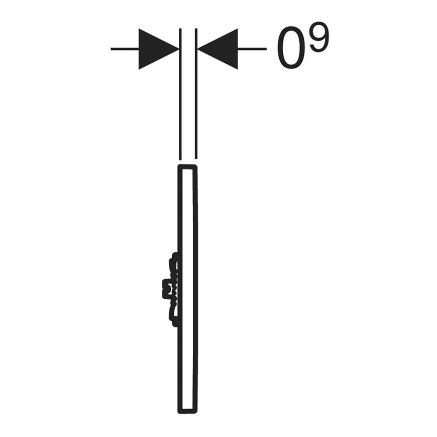 Immagine di Geberit comando per orinatoi con azionamento elettronico del risciacquo, funzionamento a batteria, placca di copertura tipo 01, finitura cromo satinato 116.031.JQ.5