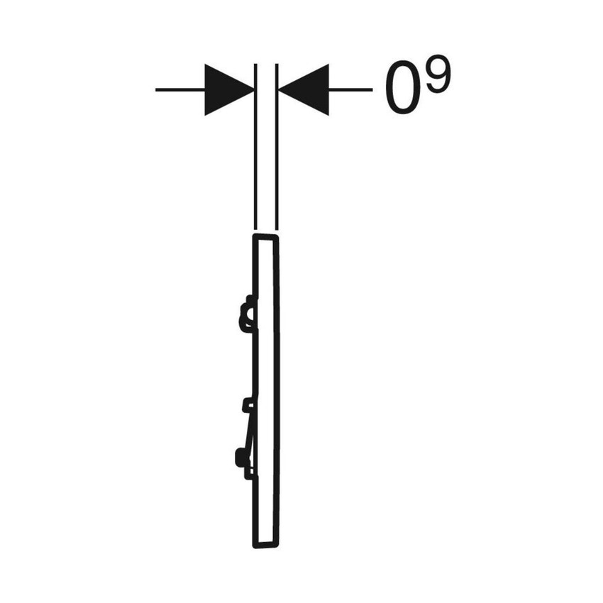 Immagine di Geberit comando per orinatoi con azionamento pneumatico del risciacquo, placca di comando tipo 30, finitura cromo lucido con profili design cromo satinato 116.017.JQ.1