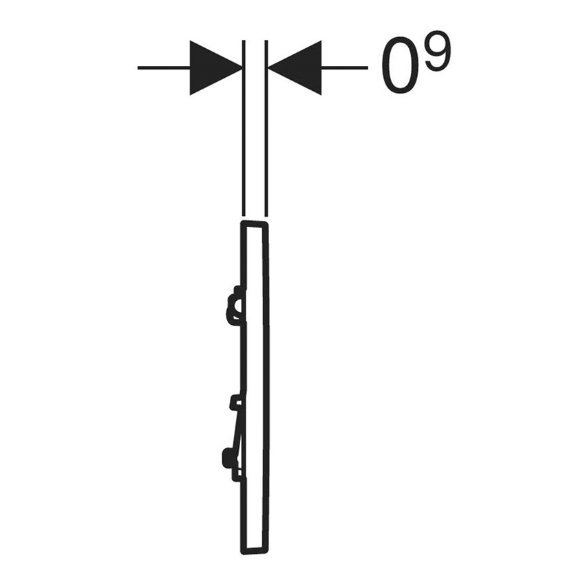Immagine di Geberit comando per orinatoi con azionamento pneumatico del risciacquo, placca di comando tipo 10, colore bianco e anello cromo satinato 116.015.JQ.1