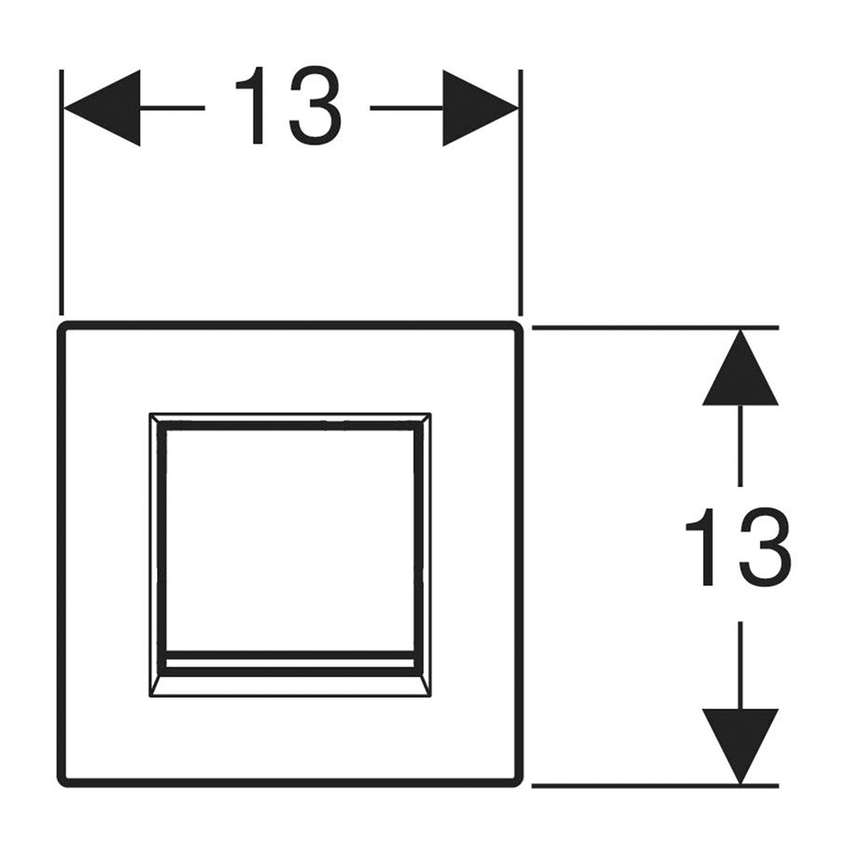 Immagine di Geberit comando per orinatoi con azionamento pneumatico del risciacquo, placca di comando tipo 10, colore bianco e anello cromo satinato 116.015.JQ.1