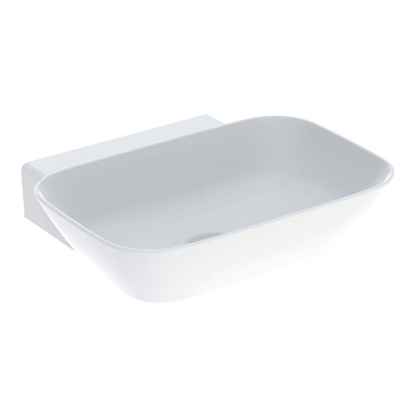 Immagine di Geberit ONE lavabo da appoggio L.50 cm, senza foro per rubinetteria e senza troppopieno, colore bianco finitura KeraTect 505.040.01.6