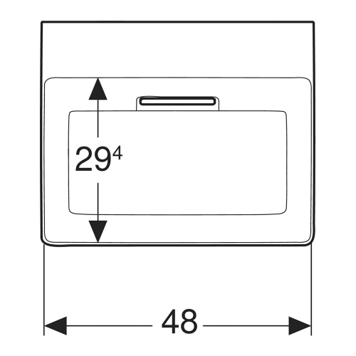 Immagine di Geberit ONE lavabo da appoggio rettangolare L.50 cm, con foro per rubinetteria,  senza troppopieno, con inserto a pettine bianco lucido, colore bianco finitura KeraTect 505.026.00.1