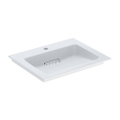 Immagine di Geberit ONE lavabo da incasso L.60 cm, per mobile sottolavabo, con foro per rubinetteria, senza troppopieno, con ripiano su entrambi i lati, colore bianco finitura KeraTect 505.002.00.1