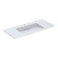 Immagine di Geberit ONE lavabo da incasso L.105 cm, per mobile sottolavabo, con foro per rubinetteria, senza troppopieno, con ripiano su entrambi i lati, colore bianco finitura KeraTect 505.015.00.1