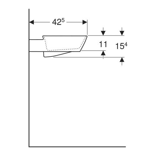 Immagine di Geberit ONE lavabo da appoggio arrotondato L.50 cm, senza foro per rubinetteria e senza troppopieno, con inserto a pettine colore bianco lucido, colore bianco finitura KeraTect 505.050.00.1