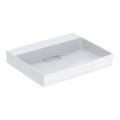 Immagine di Geberit ONE lavabo rettangolare L.60 cm, senza foro per rubinetteria e senza troppopieno, colore bianco finitura KeraTect 505.033.00.1