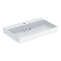 Immagine di Geberit ONE lavabo rettangolare L.75 cm, con foro per rubinetteria, senza troppopieno, colore bianco finitura KeraTect 505.036.00.1