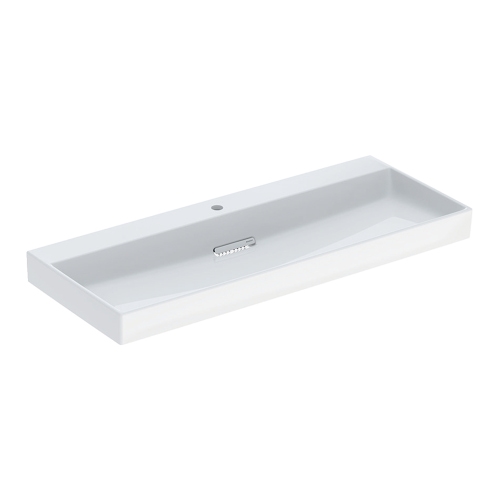 Immagine di Geberit ONE lavabo rettangolare L.120 cm, con foro per rubinetteria, senza troppopieno, colore bianco finitura KeraTect 505.048.00.1