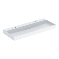 Immagine di Geberit ONE lavabo rettangolare L.120 cm, con 2 fori per rubinetteria, senza troppopieno, colore bianco finitura KeraTect 505.049.00.1