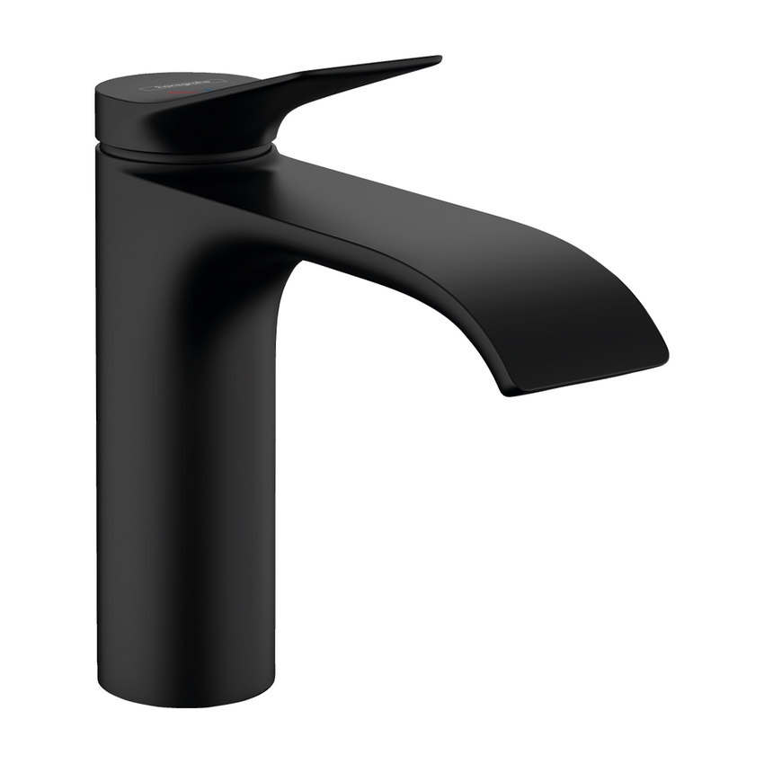 Immagine di Hansgrohe VIVENIS miscelatore monocomando H.18 cm per lavabo, con tecnologia CoolStart e piletta, colore nero finitura opaco 75023670