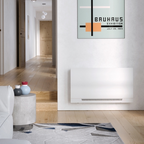 Immagine di Sabiana Carisma WHISPER CFF-MV 10 Ventilconvettore residenziale con motore asincrono, con mobile, senza comando, senza valvole, attacchi solo a sinistra 0071501