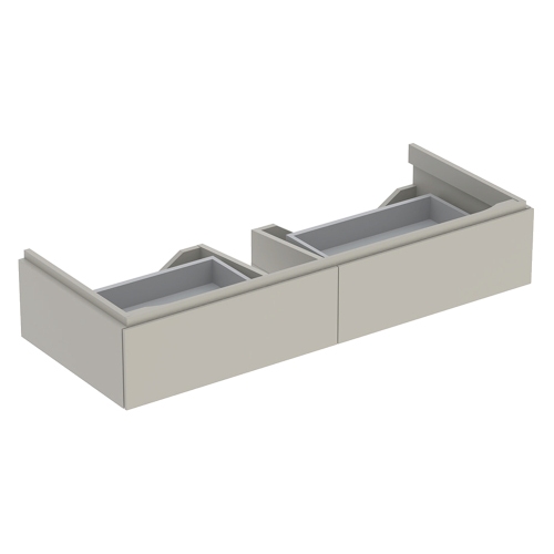 Immagine di Geberit XENO² mobile sospeso L.120 cm, con due cassetti e con sistema di apertura a pressione, colore grigio finitura opaco 500.517.00.1