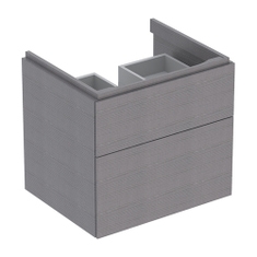 Immagine di Geberit XENO² mobile sottolavabo sospeso L.60 cm, con due cassetti e sistema di apertura a pressione, finitura rovere grigio texturizzato 500.506.43.1