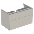 Immagine di Geberit XENO² mobile sottolavabo sospeso L.90 cm, con due cassetti e sistema di apertura a pressione, colore grigio finitura opaco 500.509.00.1